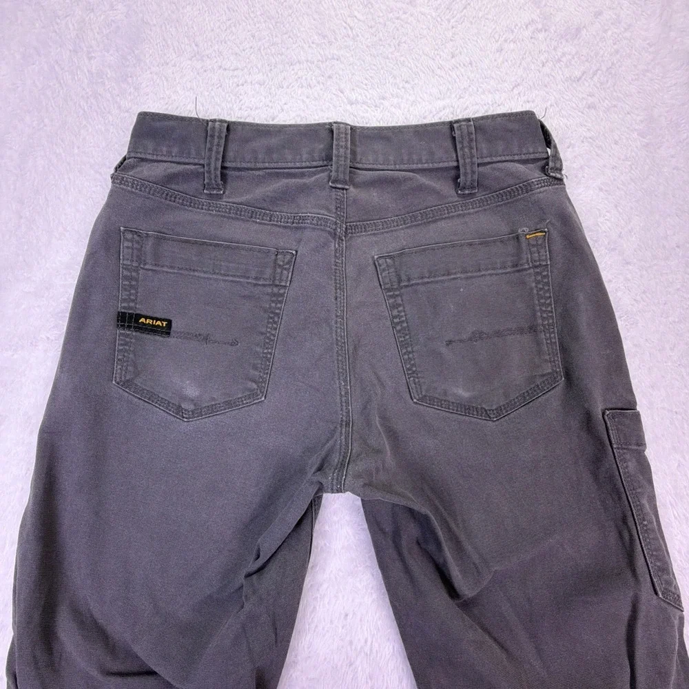 Ariat Rebar M4 Mens 28x30 Bootcut Work Pants Gray (Fits 28x29) - Picture 4 of 5
